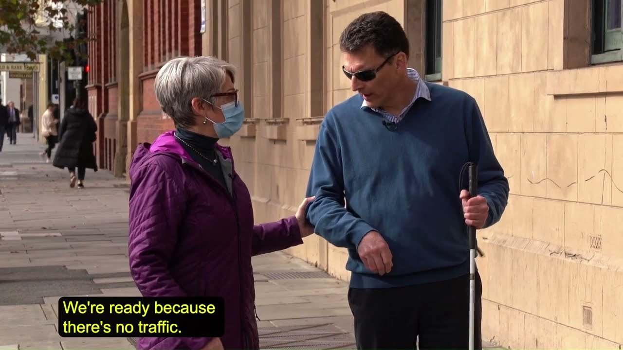 Guiding skills video to assist some one who is blind or vision impaired
