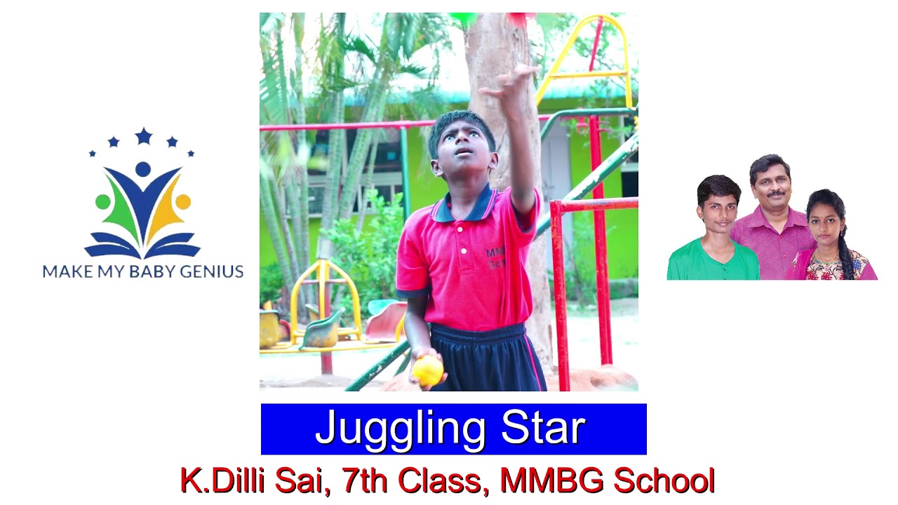 MMBG School || 7th Class Student Dilli Sai Juggling with Three Balls