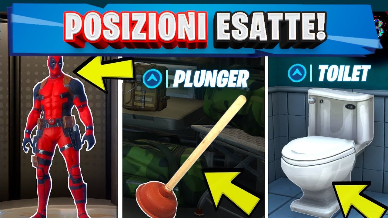 TROVA LO STURA-WC DI DEADPOOL! GABINETTI DISTRUTTI (SFIDE DEADPOOL FORTNITE)