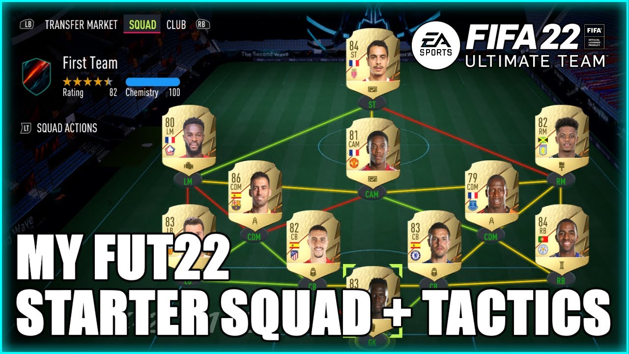 FIFA 22 ULTIMATE TEAM STARTER SQUAD AND TACTICS - 100 CHEMISTRY AND CHEAP!!