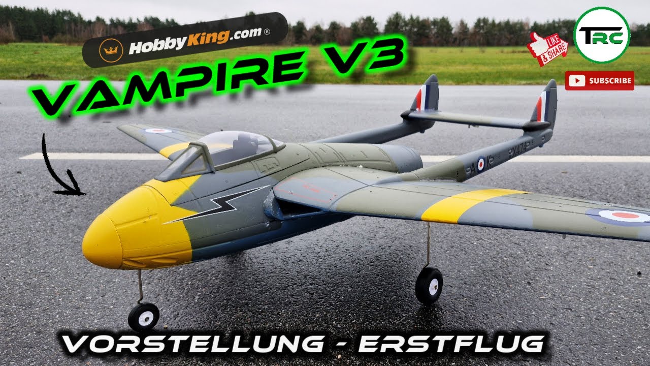 Durafly Vampire V3 von HobbyKing - Vorstellung - Erstflug / Review - Maiden Flight