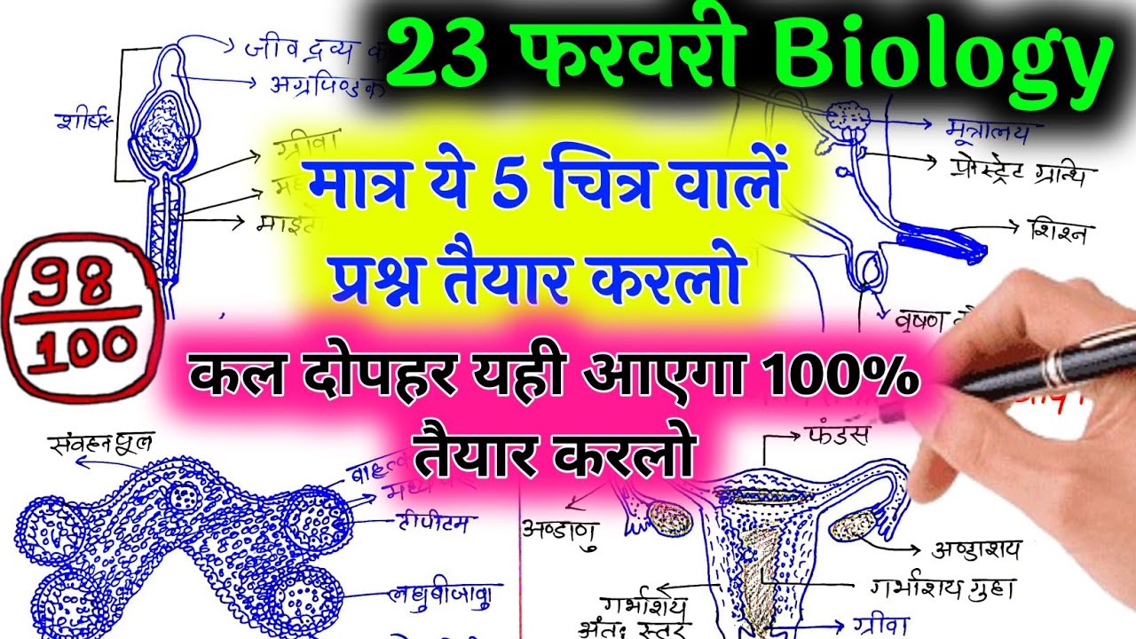 23 फरवरी Biology मात्र ये 8 चित्र वालें प्रश्न देखलो 🔥,/Biology Imp Diagram Question,/ऐसे बना देना 😎