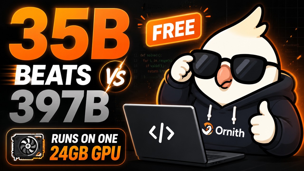 ORNITH 1.5: THIS FREE 35B BEATS A 397B AT CODING &mdash; AND RUNS ON ONE 24GB GPU LOCALLY