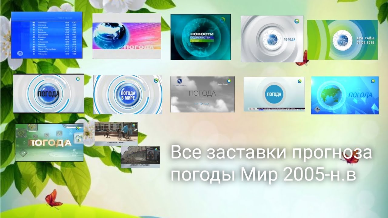 История заставок прогноза погоды Мир 2005-н.в