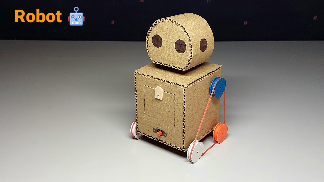 How to make cardboard robot 🤖 from one gear motor.