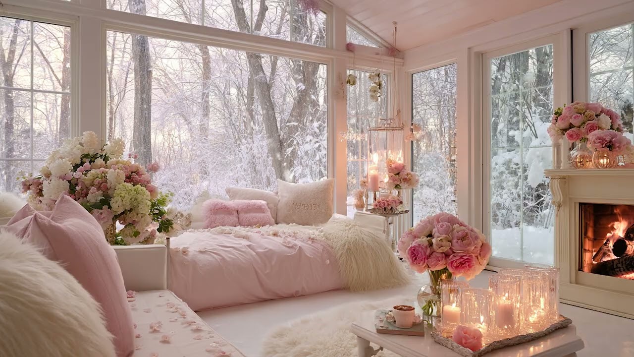 Powerful Blizzard Wind Outside and Warm Fireplace Inside 🔥 Insomnia Relief 3 Hours