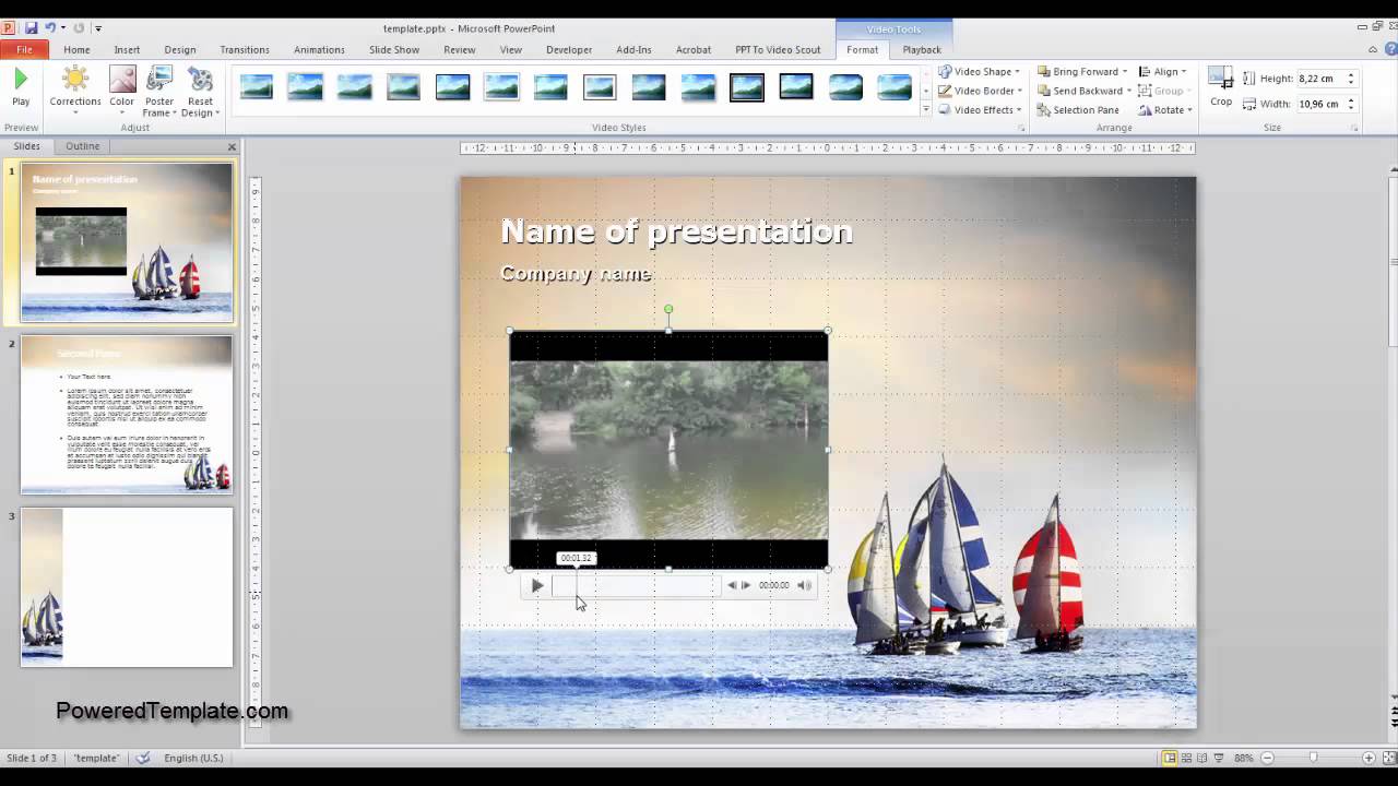How to add a video in PowerPoint 2010 presentation( www.PoweredTemplate.com)