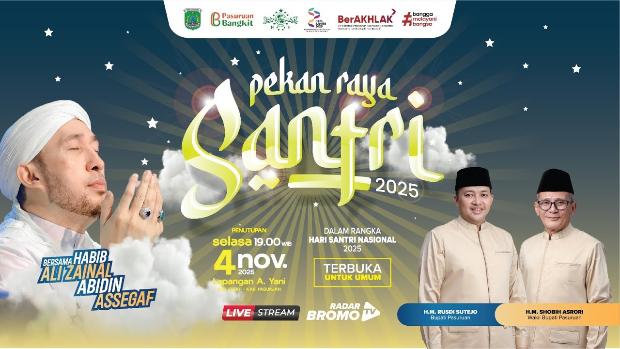 LIVE! MAJELIS SHOLAWAT AZ ZAHIR | HABIB ALI ZAINAL ABIDIN | PEKAN RAYA SANTRI KABUPATEN PASURUAN