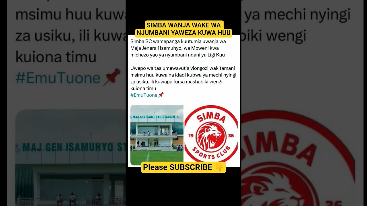#simba. ‼️💥UWANJA WA NYUMBANI SIMBA HUU HAPA...#trending
