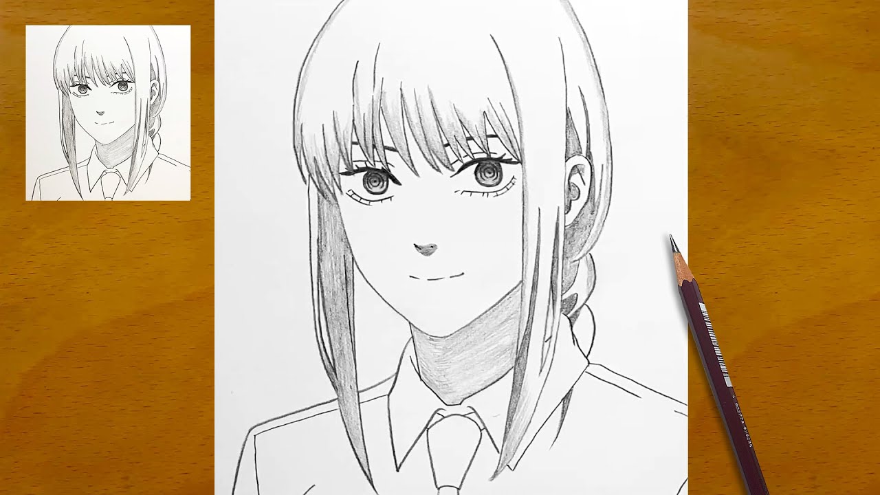 Makima Drawing || How to Draw Anime Girl from Chainsaw Man || Easy Drawing for Beginners