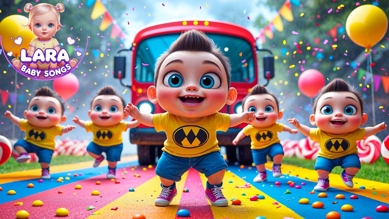 Wheels on the Bus Song 🚌 | Super Cute Baby Dance for Kids | Lara Baby