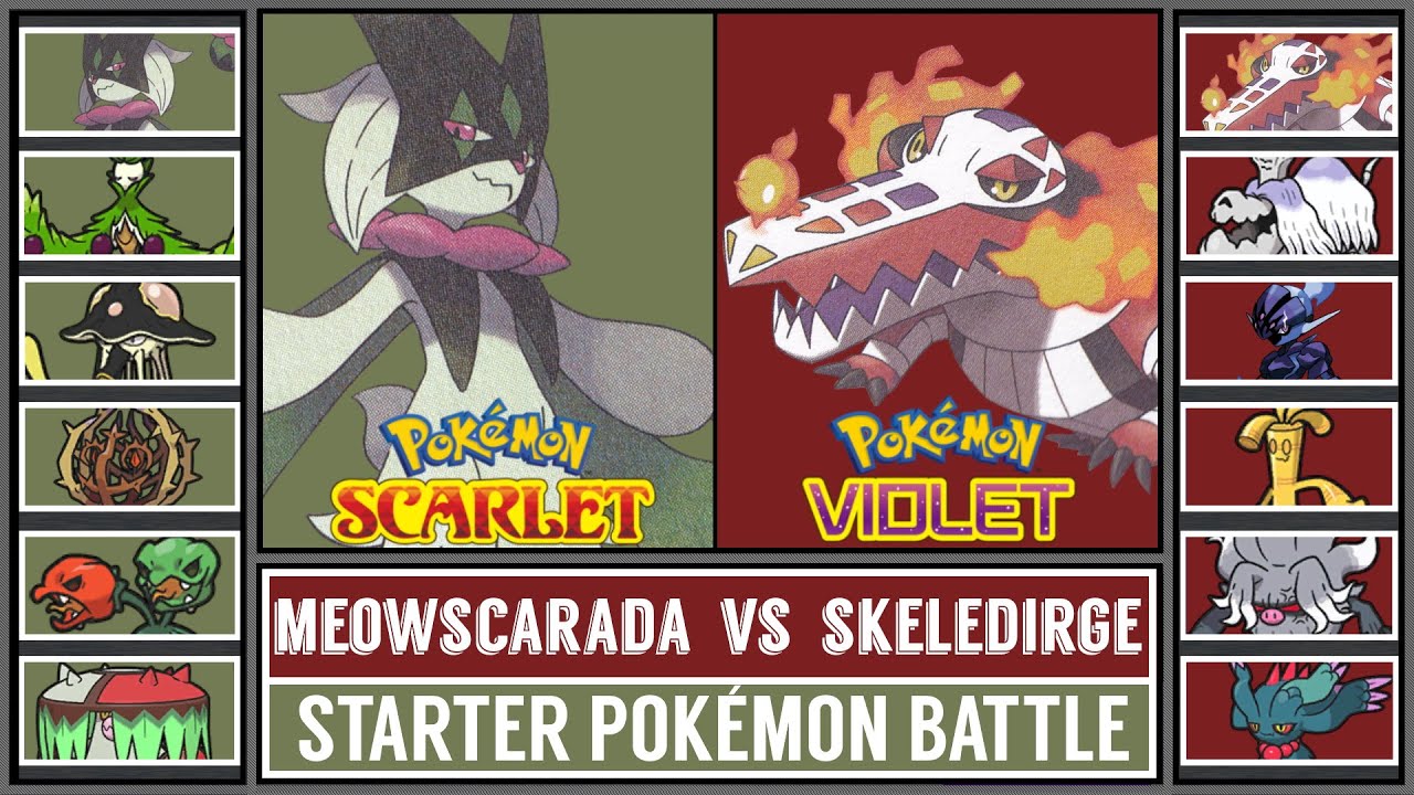MEOWSCARADA vs SKELEDIRGE | Paldea Starter Pokémon Battle [Pokémon Scarlet & Violet]