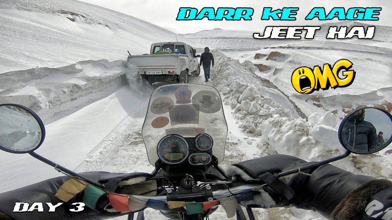FAT KE CHAAR HO GAYI BHAISAAB 🔥  LADAKH WINTER RIDE - DAY 3