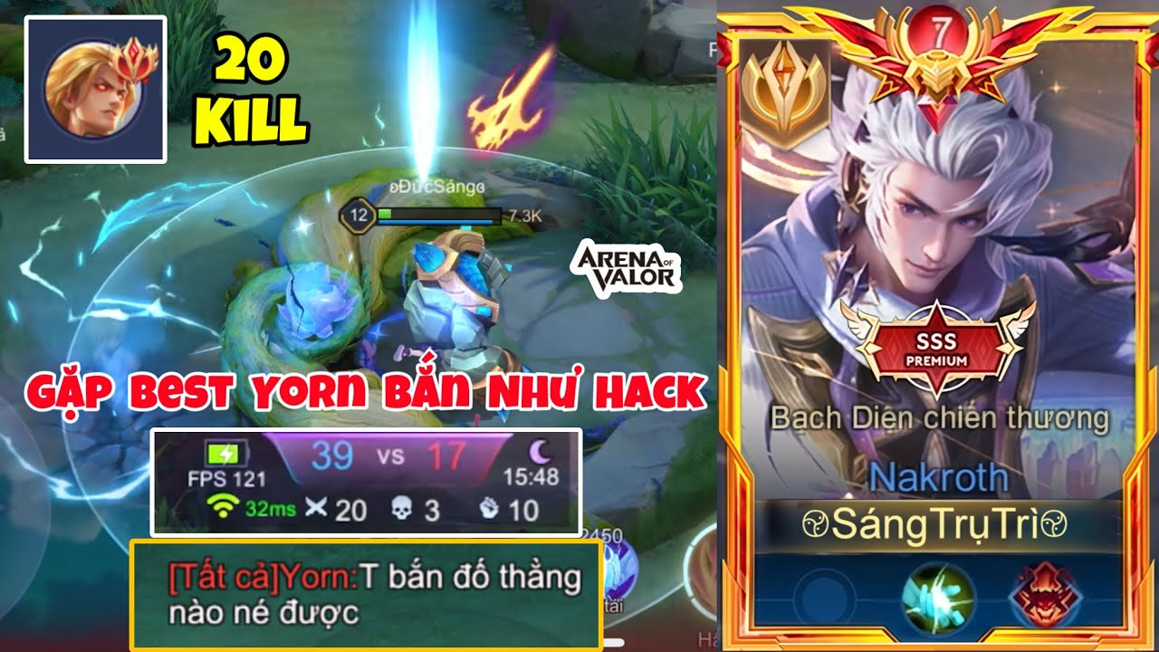 Top Nakroth Đối Đầu Best Yorn Bắn Như Hack Vs Trận Đấu 20 Kill Căng Não