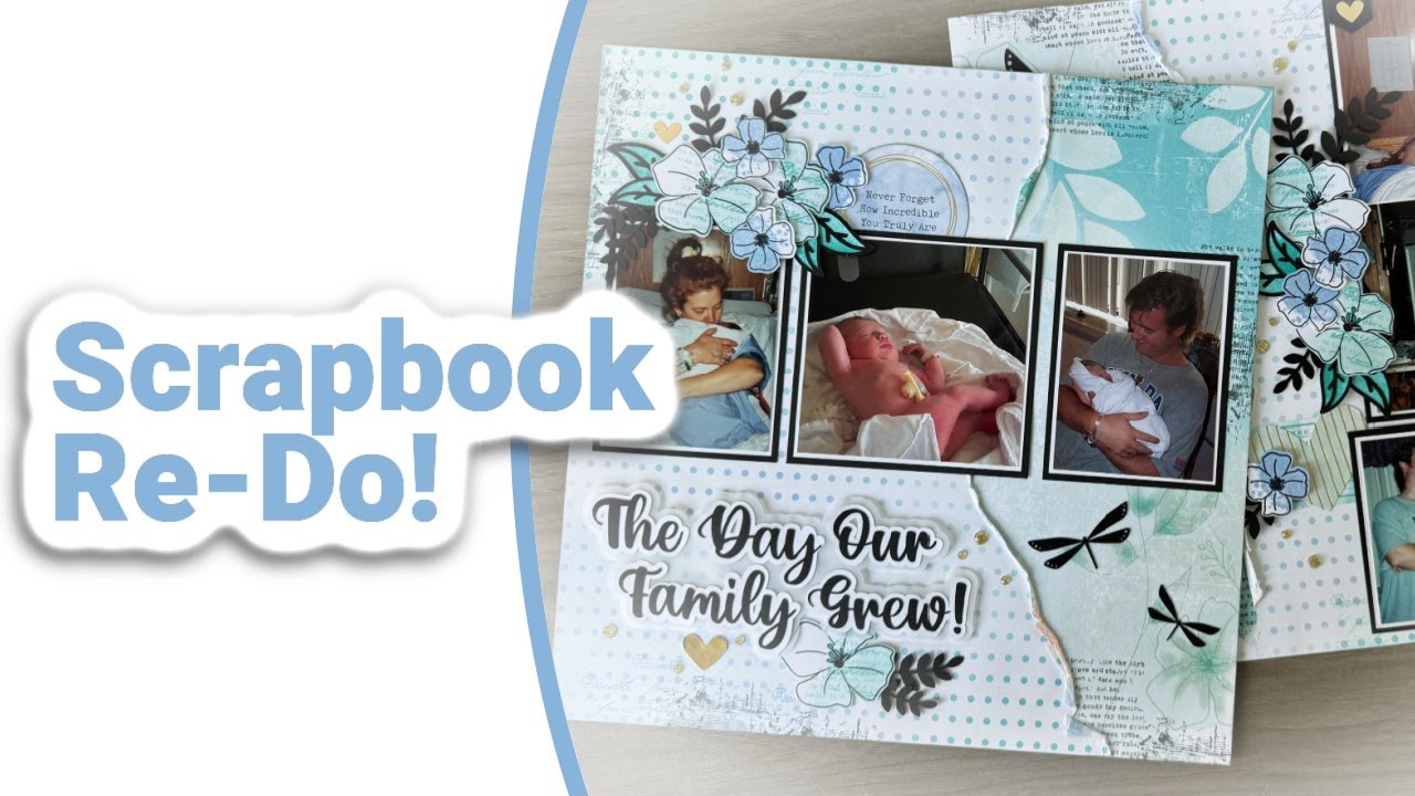 Scrapbook Ideas | Baby Layout | Working with non-digital photos