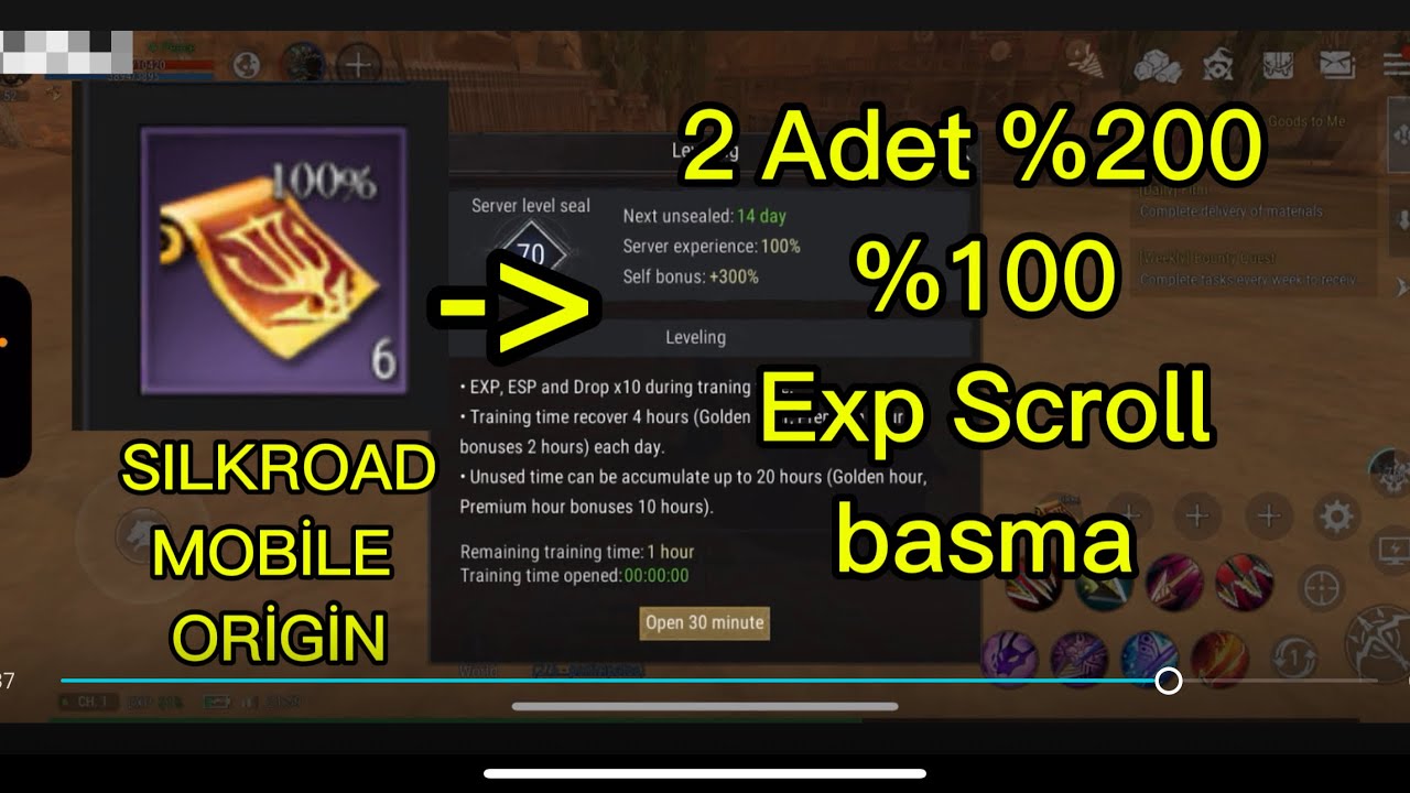 Silkroad origin mobile Exp Bug %200 %100 basma (Türklere Özel  )