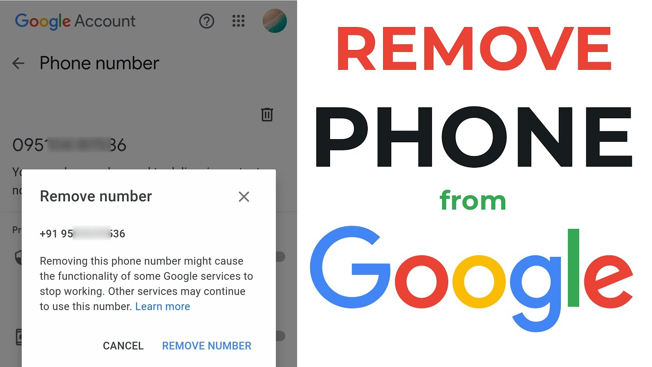 how to remove phone number from google account - how to delete phone number from google account