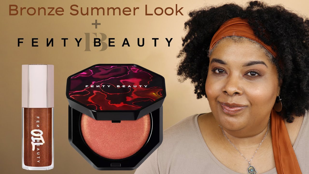 New Fenty Beauty Hot Cheeks Blush Baked Peach – Gloss Bomb Lip Oil Coppa Cookie – Bronze Summer Look