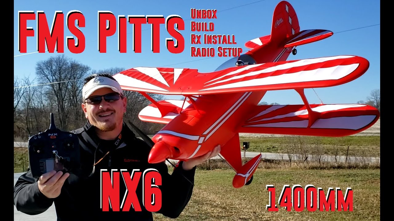 FMS - Pitts 1400mm - Unbox, Build, Radio Setup, & Maiden Flight
