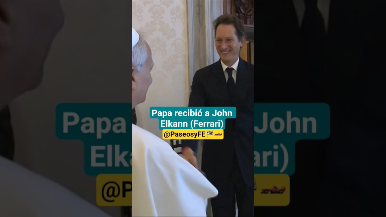 Sorpresiva visita de John Elkann (Stellantis, Ferrari) a Papa Le&oacute;n en Vaticano 🏎😎 #papa #vaticano 😇
