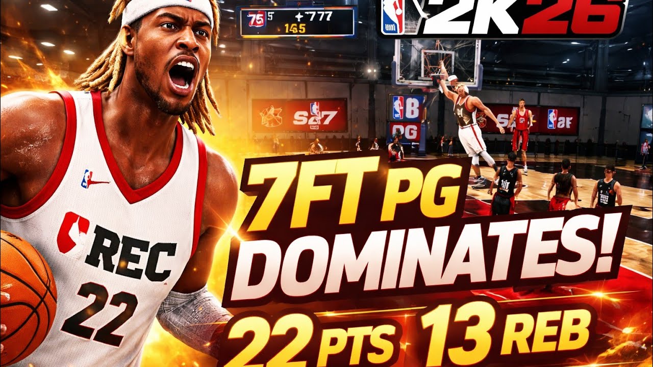 I dropped 22 points and 13 rebounds on my 7ft pg in a close game REC #pg #7ft #rec#comp2k #nba 