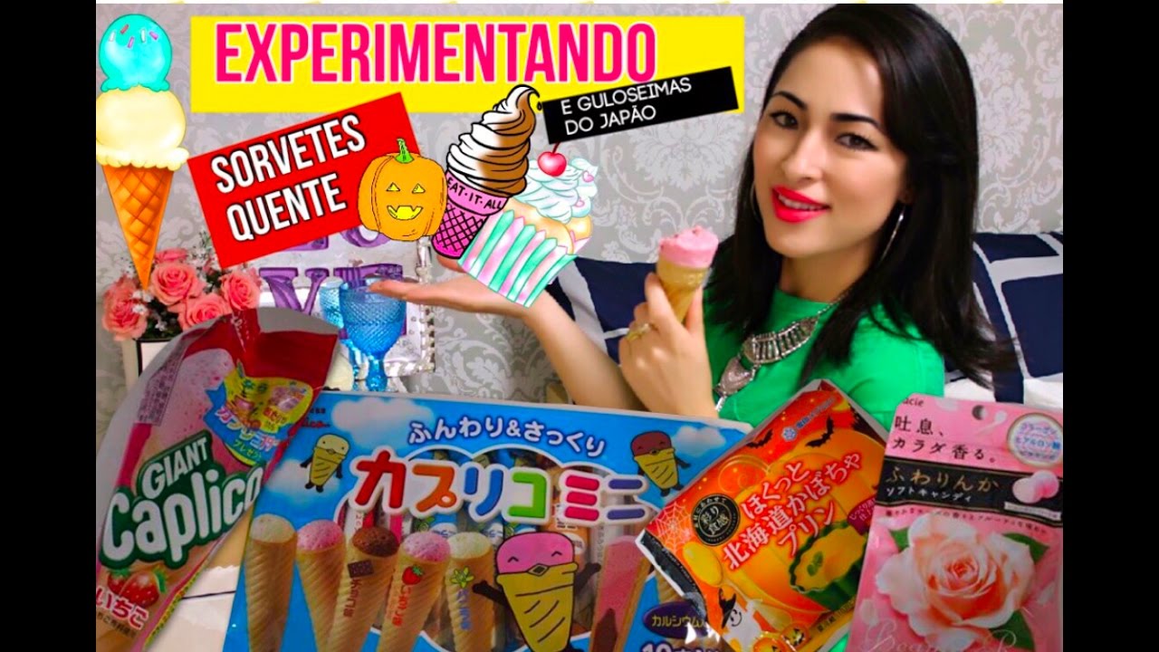 EXPERIMENTANDO SORVETES quentes e goluseimas do japao
