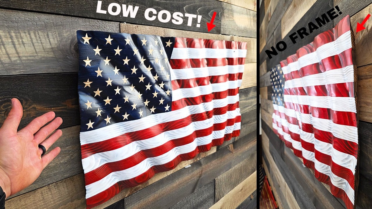How to Make a Wavy Wooden American Flag | Realistic Frameless DIY Flag Build