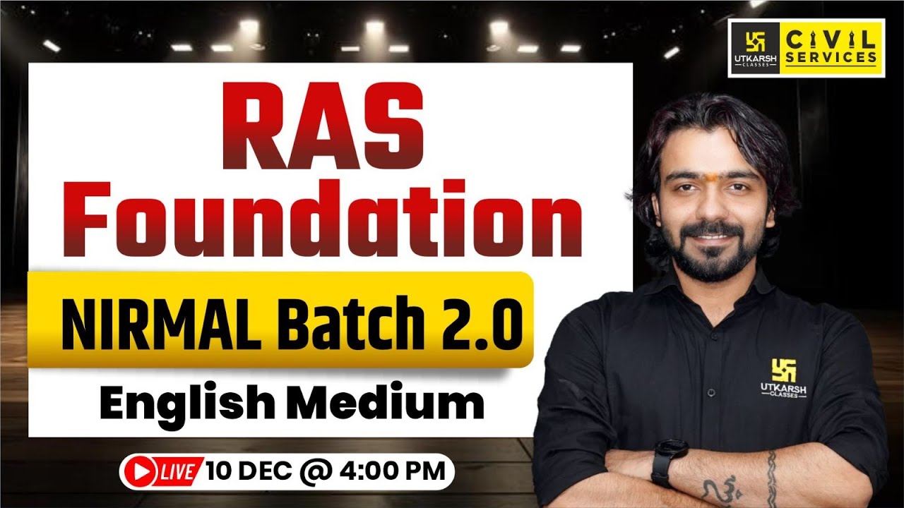 RAS Foundation for English Medium | New Batch - Nirmal Batch 2.0 | RAS Exam Preparation | Akshay Sir