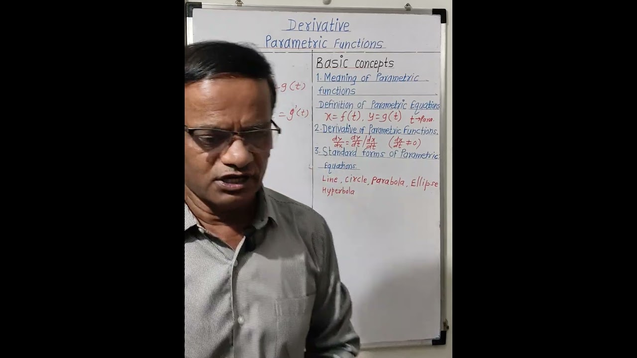 Derivative of parametric functions Basic concepts for MHT CET,JEE