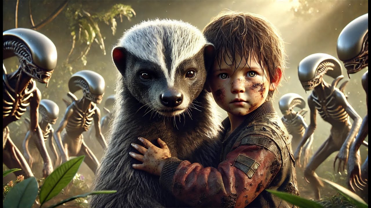 The Human Child Hugged the Honey Badger —And the Alien Scouts Realized They Were Facing an Apex Pair