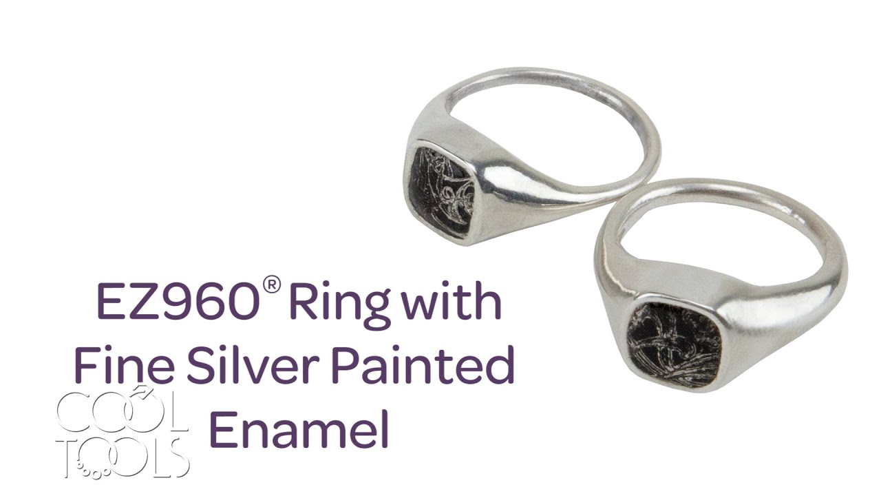 Cool Tools | EZ960® Ring with Fine Silver Painted Enamel by Karen Trexler | Enameled Sterling Silver
