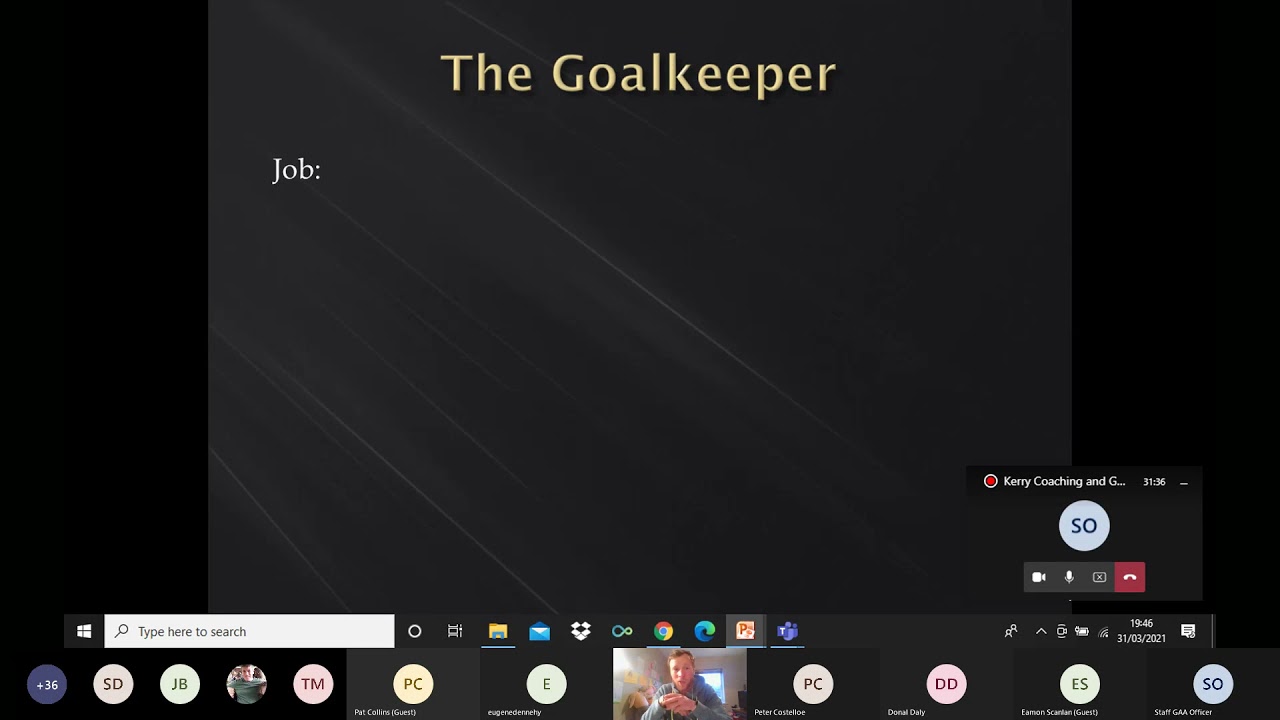 Kerry Coaching and Games Series 2 Webinar 3 Developing the Goalkeeper in Gaelic Football