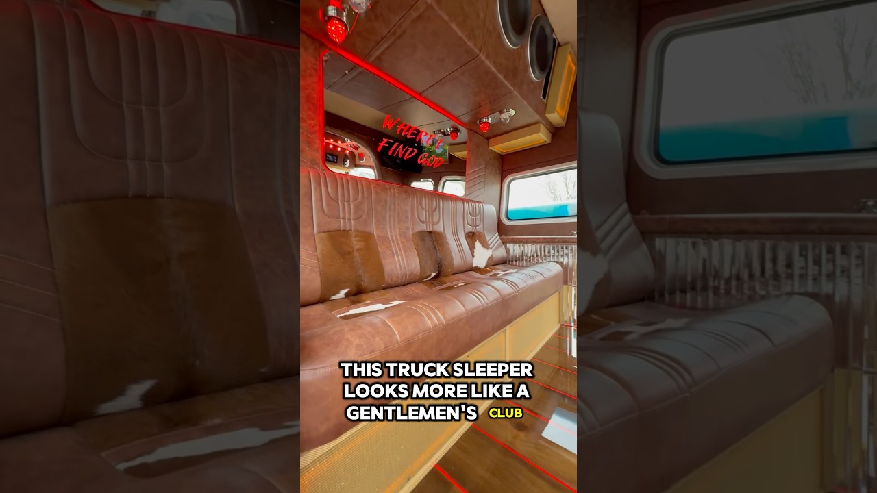Look at this old school speaker in a semi-truck sleeper.