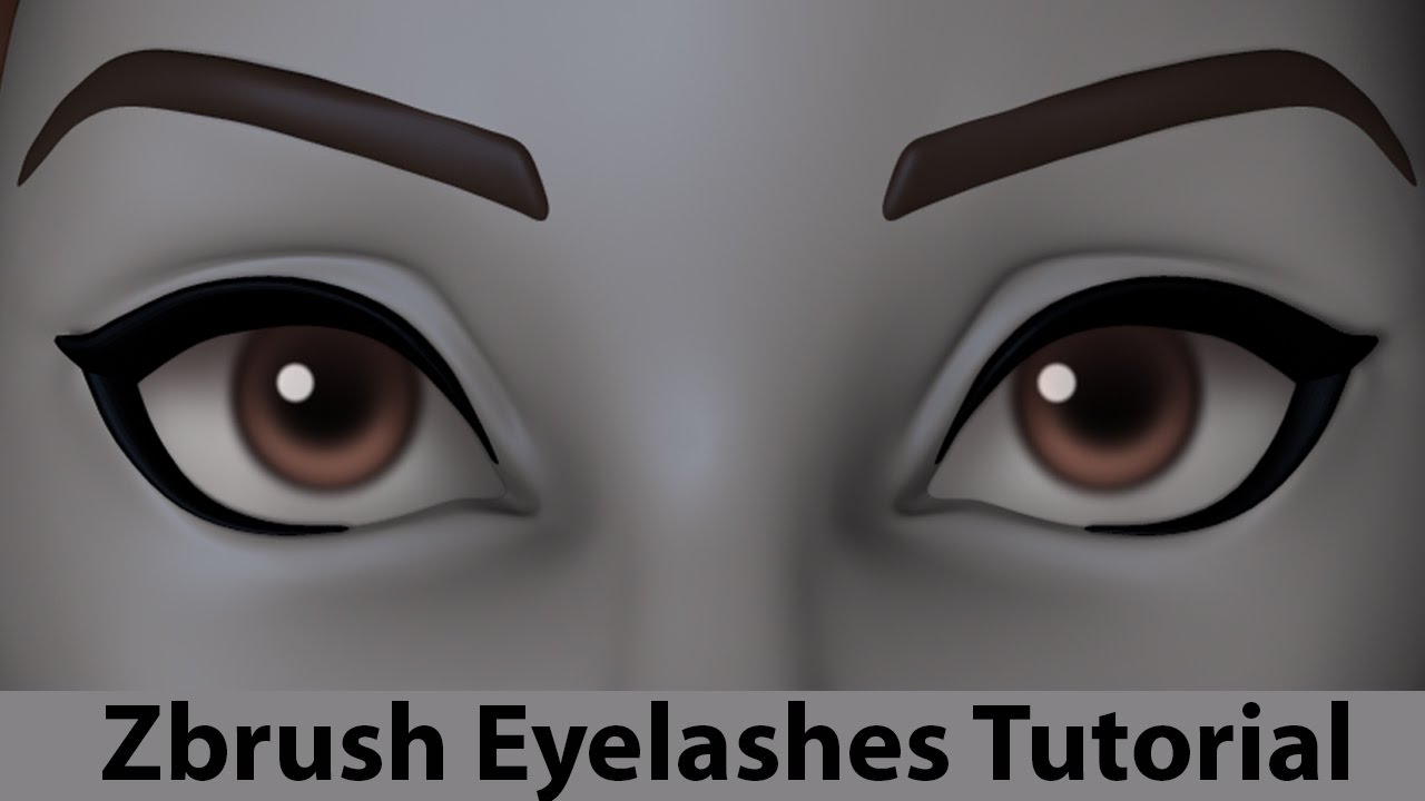 How to sculpt eyelashes in Zbrush - method 1 tutorial