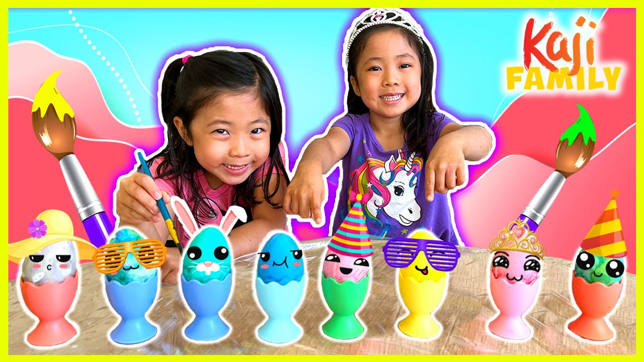 Easter eggs Coloring with Emma and Kate!!