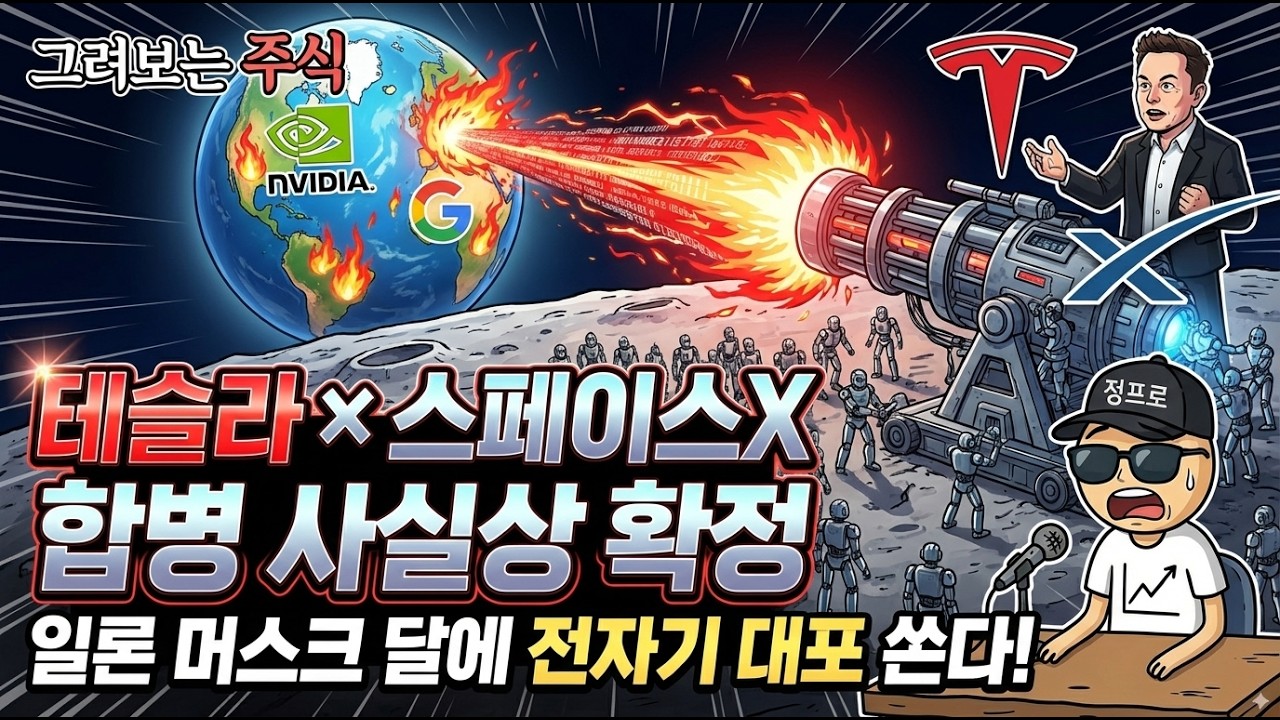 테슬라 X 스페이스X 합병 사실상 확정!! 일론머스크 달에 전자기 대포 쏜다!?!