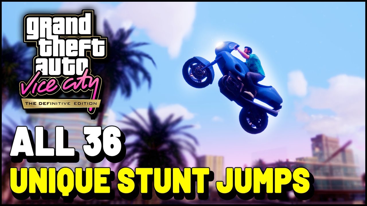 Grand Theft Auto Vice City Definitive Edition All UNIQUE STUNT JUMP Locations (Daredevil Trophy)