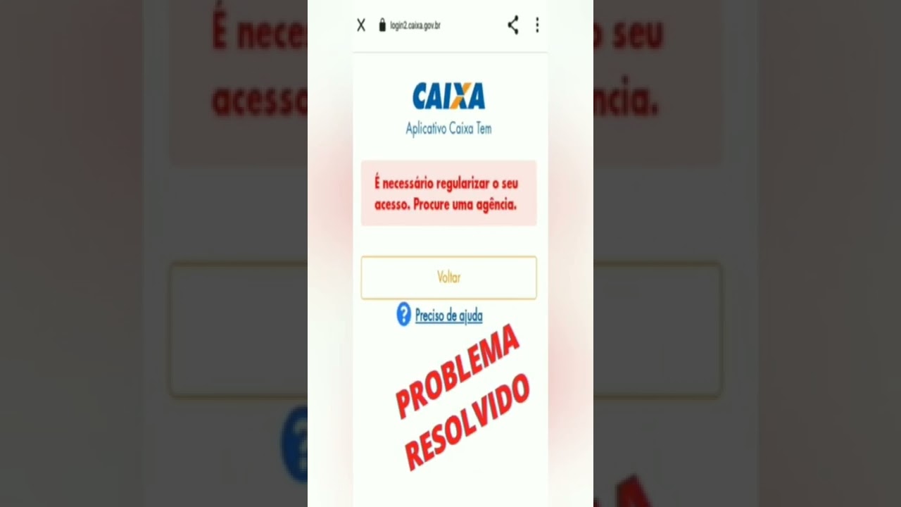RESOLVIDO CAIXATEM - &Eacute; necess&aacute;rio regularizar seu acesso procure uma ag&ecirc;ncia