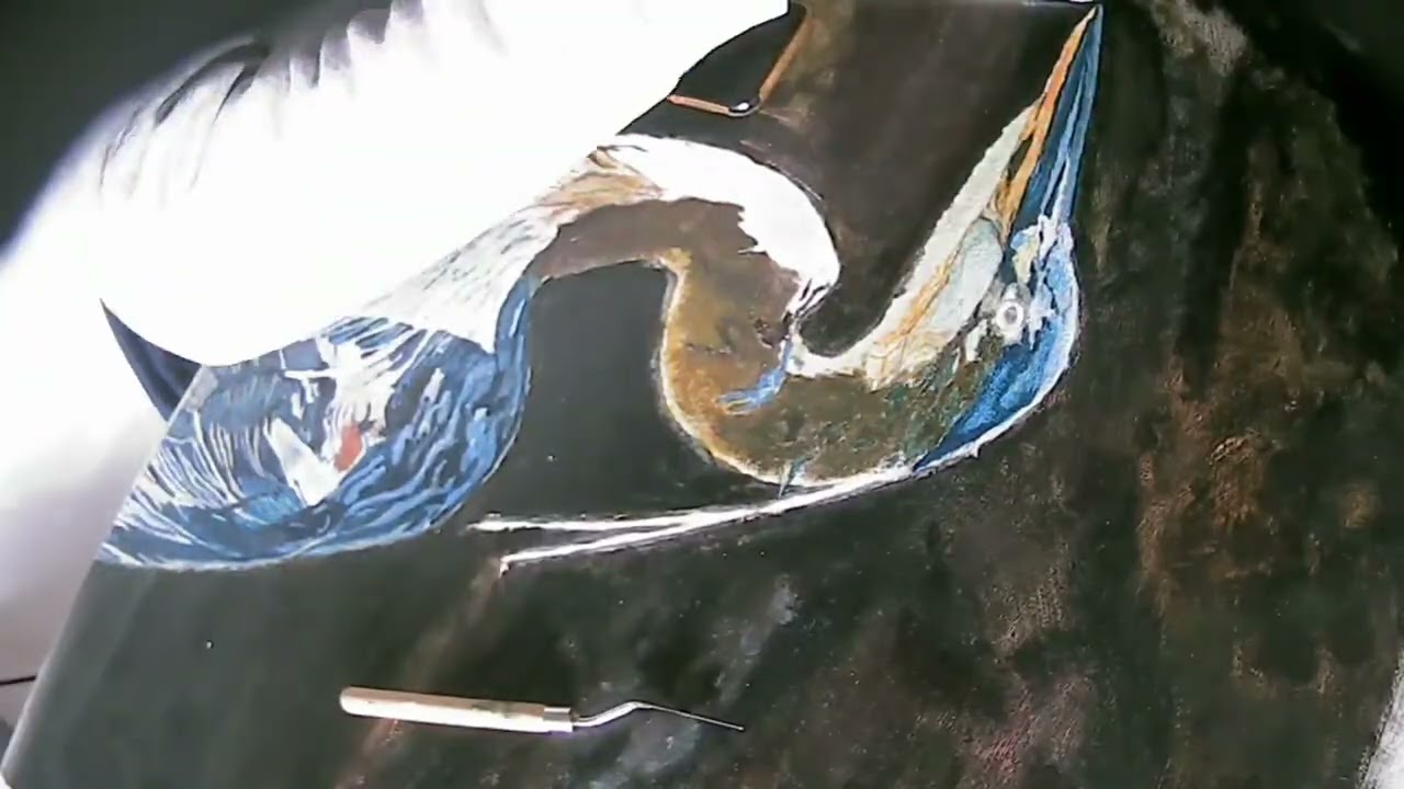 Ardea herodias process painting .
