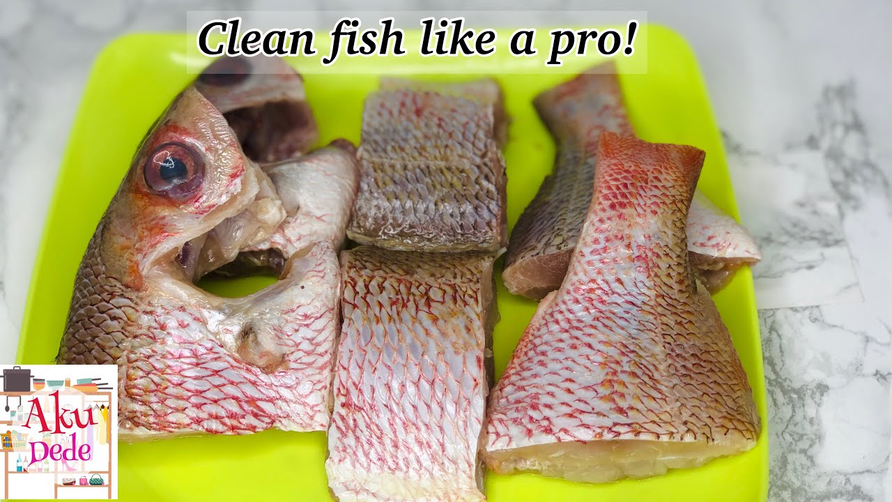How to clean fresh fish for cooking or frying at home | degut, scale and cut fish