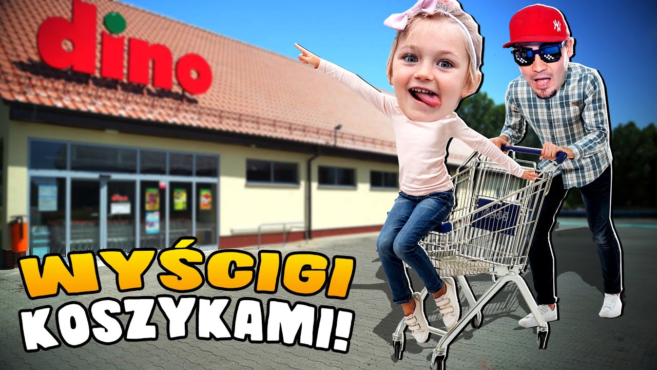 🛒 ŚCIGAM SIĘ z córką KOSZYKAMI Z DINO! | Cart Racer