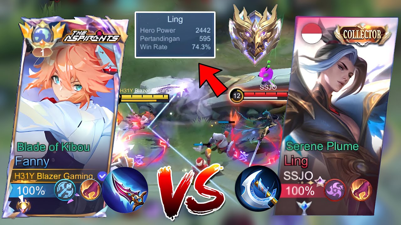 BLAZER TOP GLOBAL 1 FANNY VS PRO LING SERENE PLUME!! AGRESSIVE MODE : ON🔥 - Mobile Legends