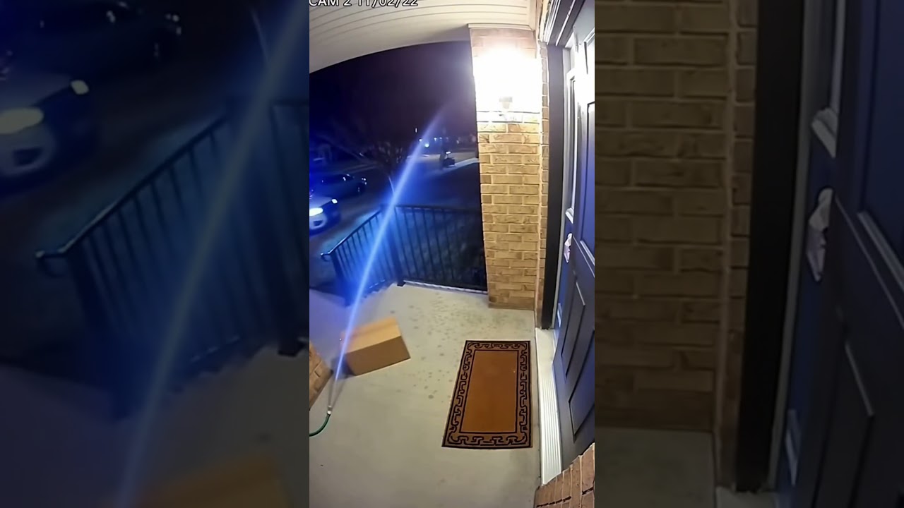 Package Thief Gets Sprayed by Water and Caught by Police | CCTV Footage