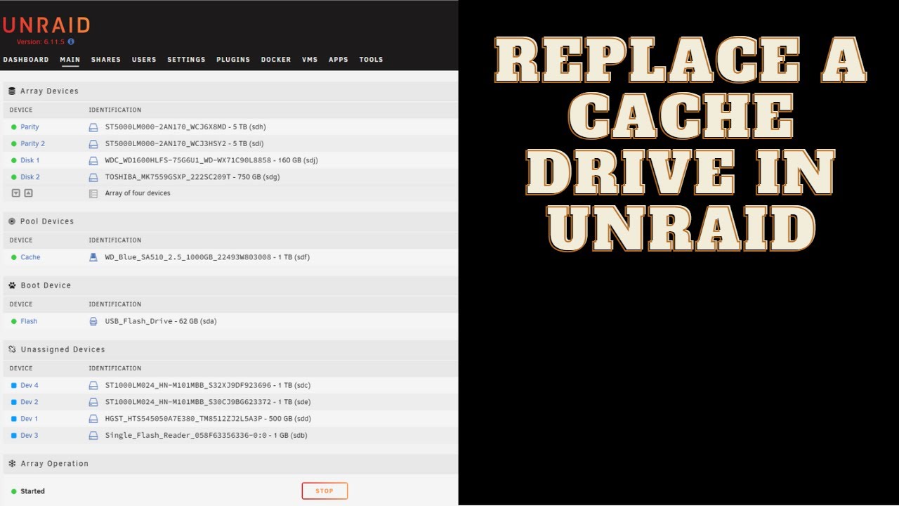 UNRAID - Replace a Cache Drive