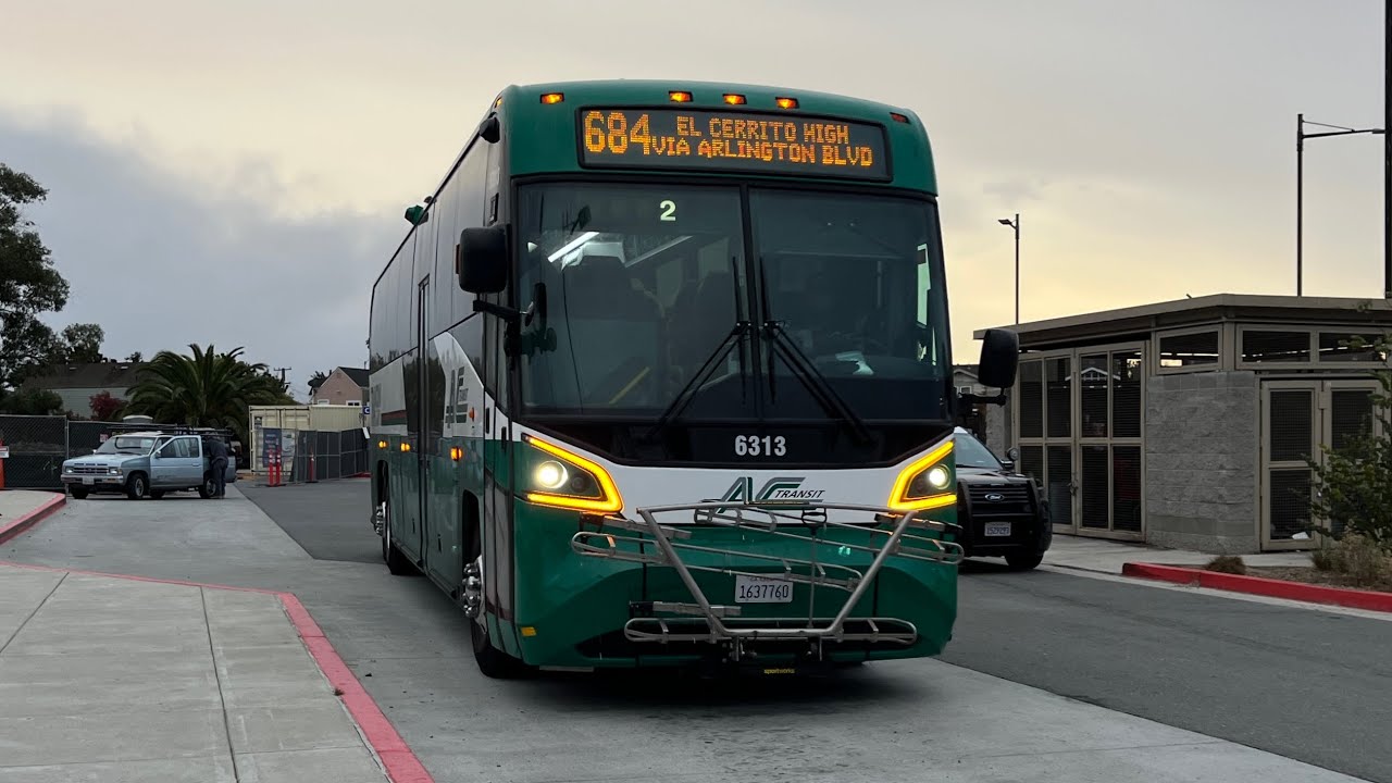 ⁴ᴷ⁶⁰ El Cerrito HS | AC Transit 2022 MCI D45 CRT LE #6313 on Route 684 (Full Route)