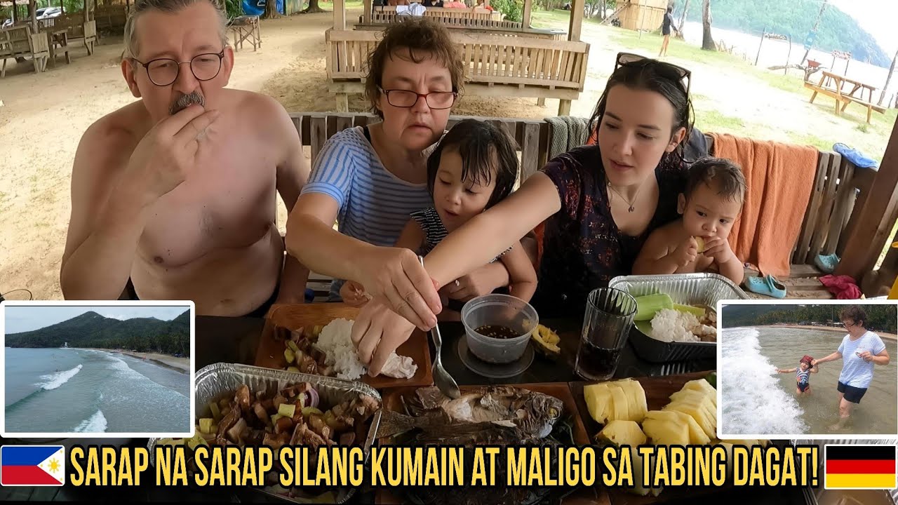 Sarap na Sarap Sila Maligo At Kumain Sa Tabing Dagat.🇵🇭Pinoy and German Family🇩🇪