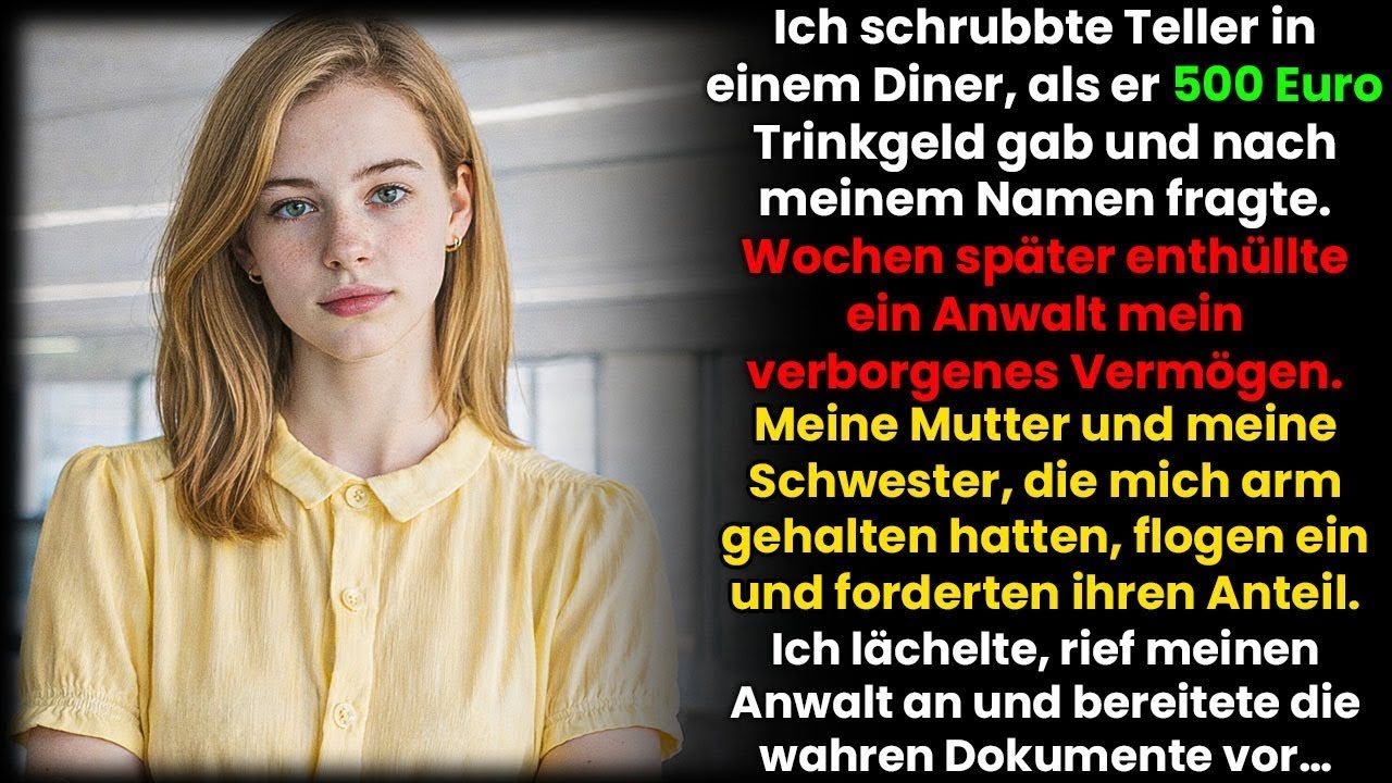 Ich spülte im Diner Geschirr – er gab 500€ Trinkgeld und fragte meinen Namen… Mein reicher Opa