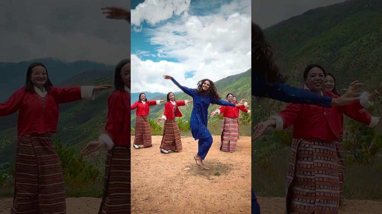Having a Dhoom tana tana tan moment with the Bhutan girls👧#Bhutan #DATW