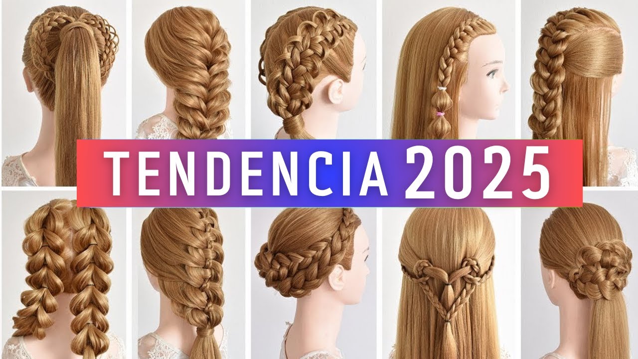 12 PEINADOS RAPIDOS, FACILES, SENCILLOS Y BONITOS - TRENZAS TENDENCIA 2025