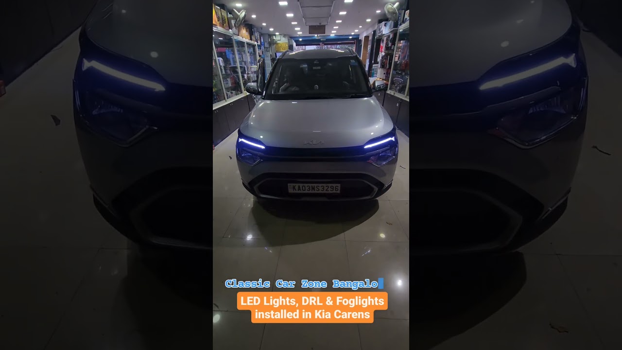 DRL installed in Kia Carens 📞 9538678627 Classic Car Zone #bangalore #caraccessories